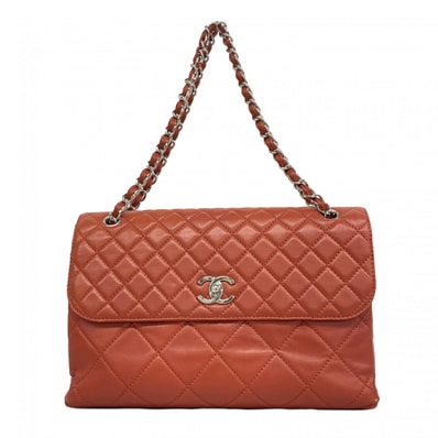★最終価格★SALE【6fb3193-k】シャネル ショルダーバッグ デカマトラッセ Wチェーン ラムスキン レッド シルバー金具【中古】レディース