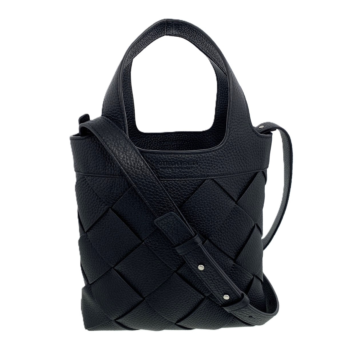 BOTTEGAVENETA ボッテガヴェネタ スモール ディアゴ トートバッグ ハンドバッグ 837364 カーフ ブラック グリーン シルバー金具 レディース【中古】