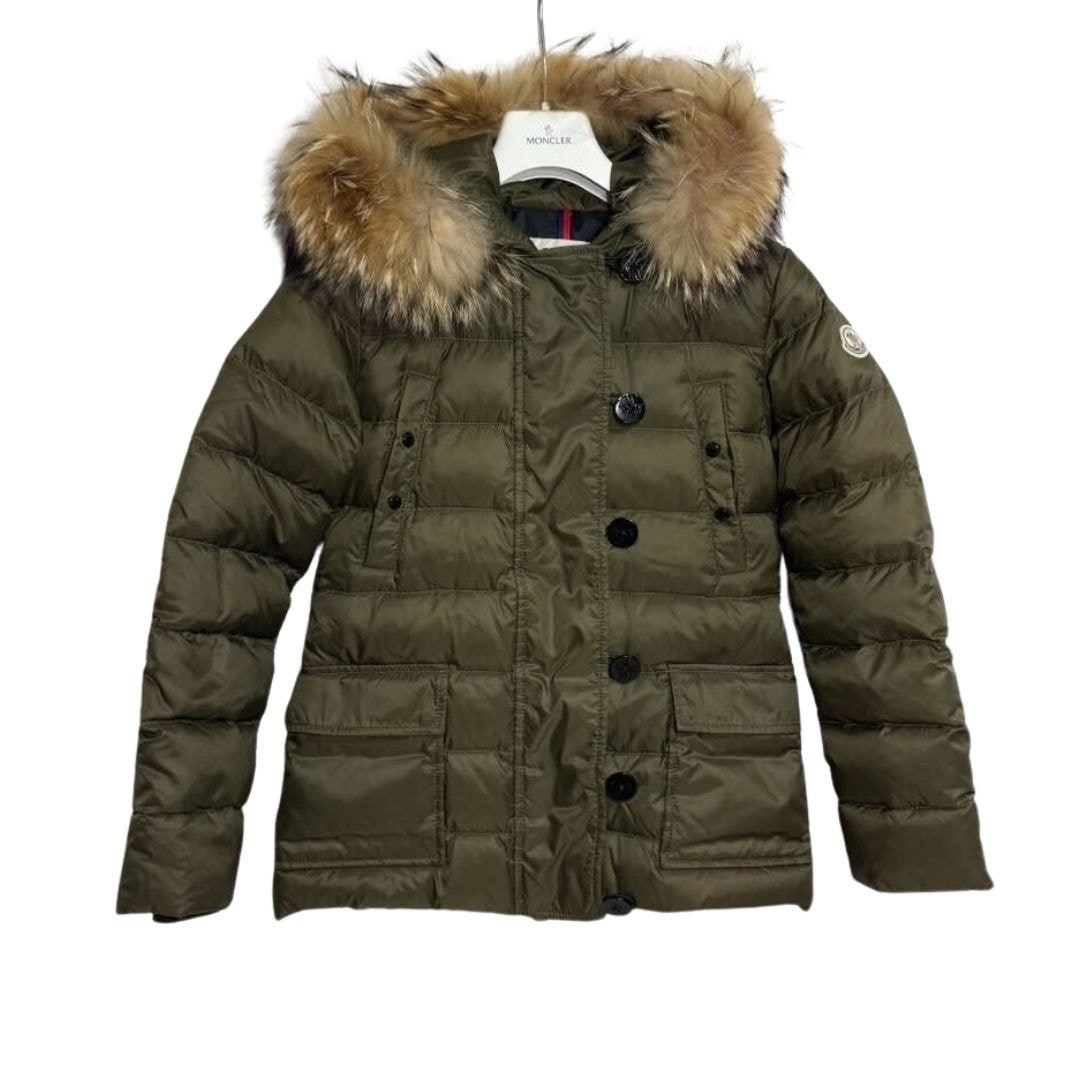 モンクレールフード付ロングコート系 ダウンジャケット レディース