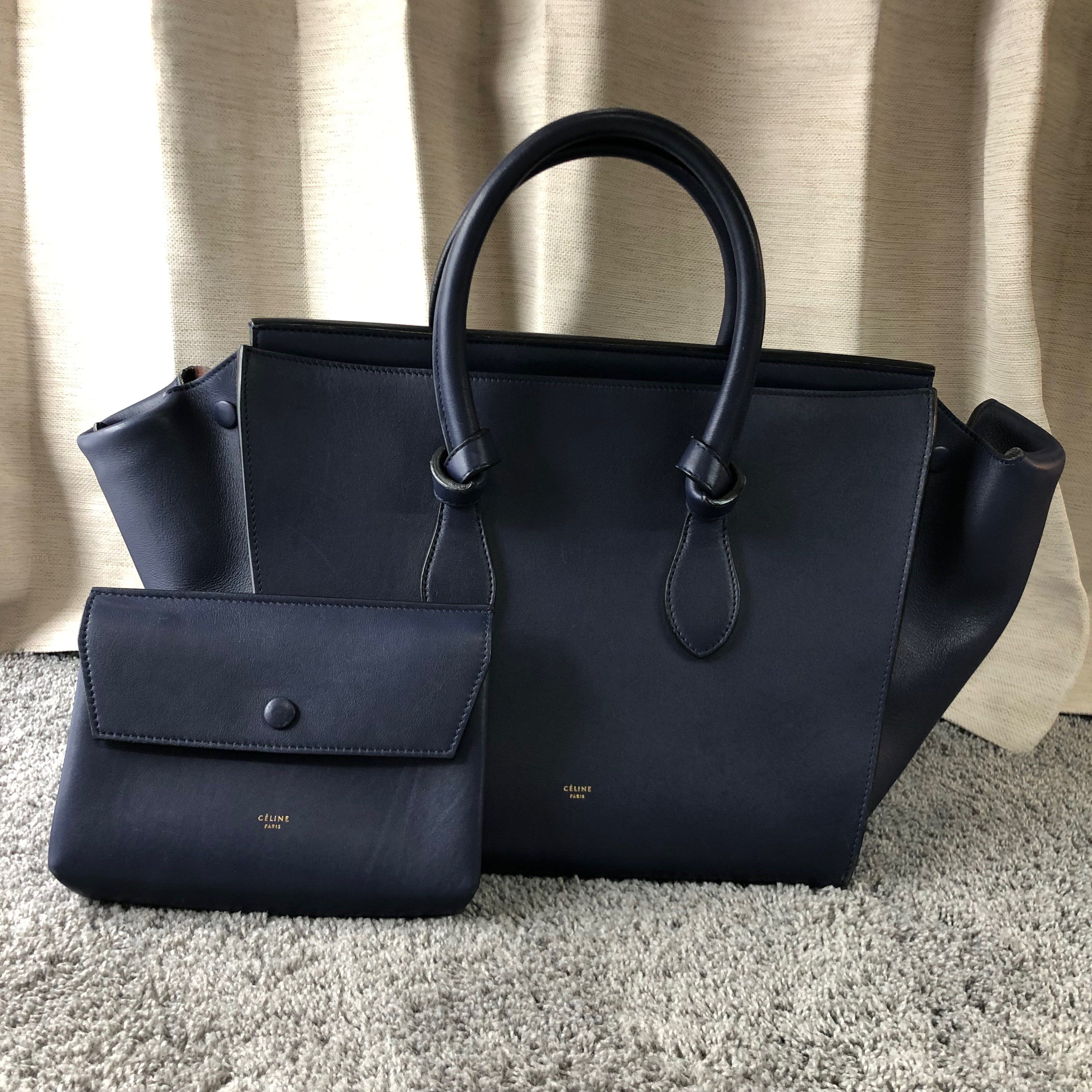 セリーヌ レザー ハンドバッグ タイ