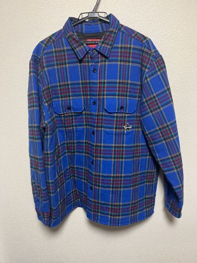 Supreme Quilted Plaid Flannel Shirt "Dusty Royal"