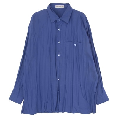 ISSEY MIYAKE イッセイミヤケ ME63-FJ483 MEN シワ プリーツ デザイン 長袖 シャツ ブルー系 M【中古】