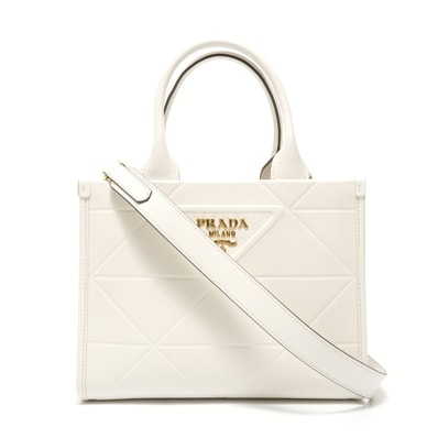 プラダ PRADA シンボルトップステッチ ハンドバッグ【中古】