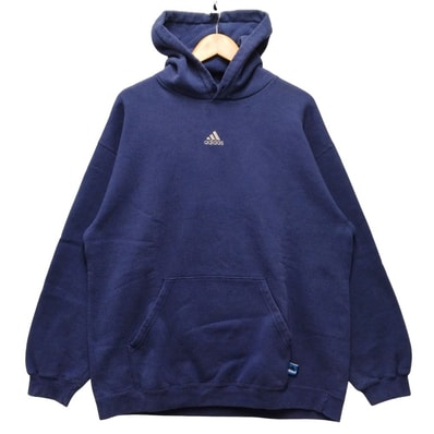 ADIDAS アディダス TEAM 刺繍 ロゴ スウェット パーカー フード紐欠損 52003