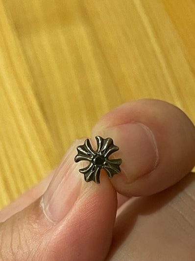 Chrome Hearts CH Plus Stud with Black Diamond "Silver/Black"