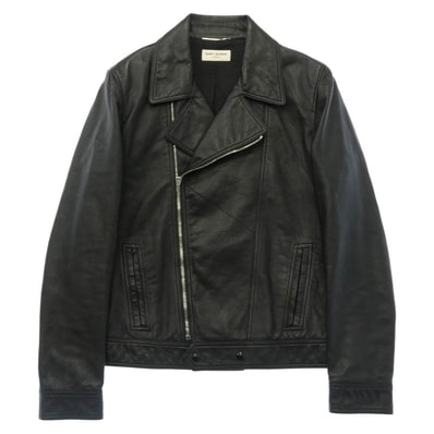 SAINT LAURENT サンローラン 15AW 397440 Y5YB1 Hedi Slimane Archive エディ期 L00 ダブルライダース レザー ジャケット ブラック系 52【中古】