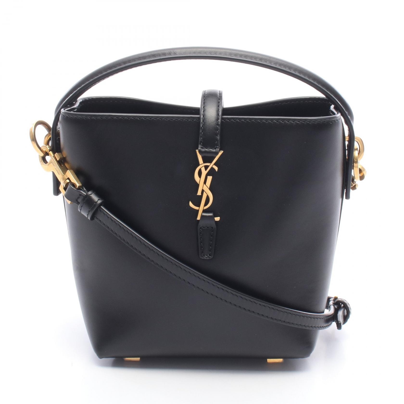 サンローランパリ SAINT LAURENT PARIS ミニバケット 2WAY ハンドバッグ バッグ レザー レディース ブラック系 7658702R20W1000 【中古】