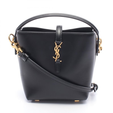 サンローランパリ SAINT LAURENT PARIS ミニバケット 2WAY ハンドバッグ バッグ レザー レディース ブラック系 7658702R20W1000 【中古】