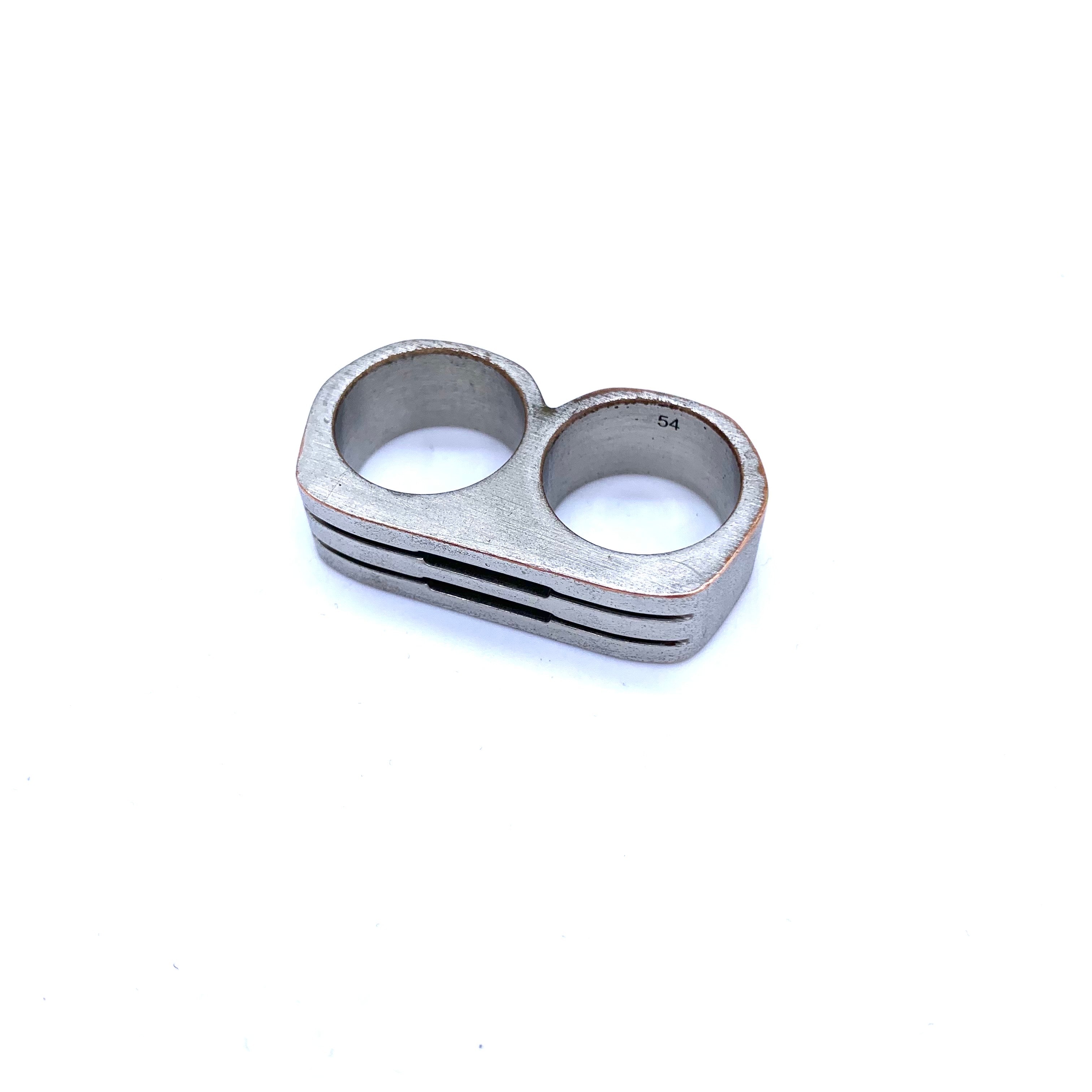 Rick Owens Double Grill Ring / Palladio "Silver"