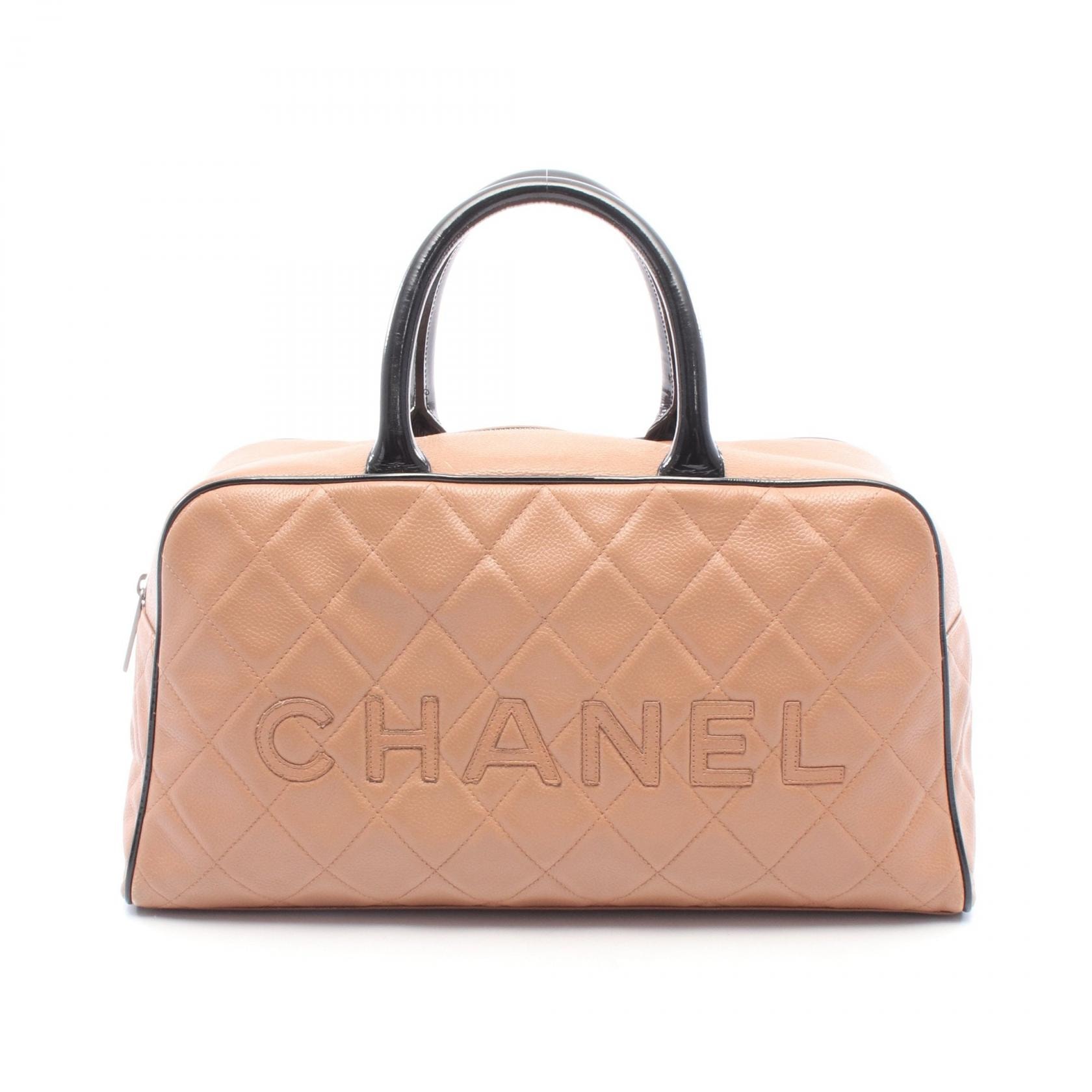 シャネル CHANEL マトラッセ ボーリングバッグ トートバッグ バッグ キャビアスキン(グレインドカーフ) レディース ピンク系 / ブラック系 【中古】