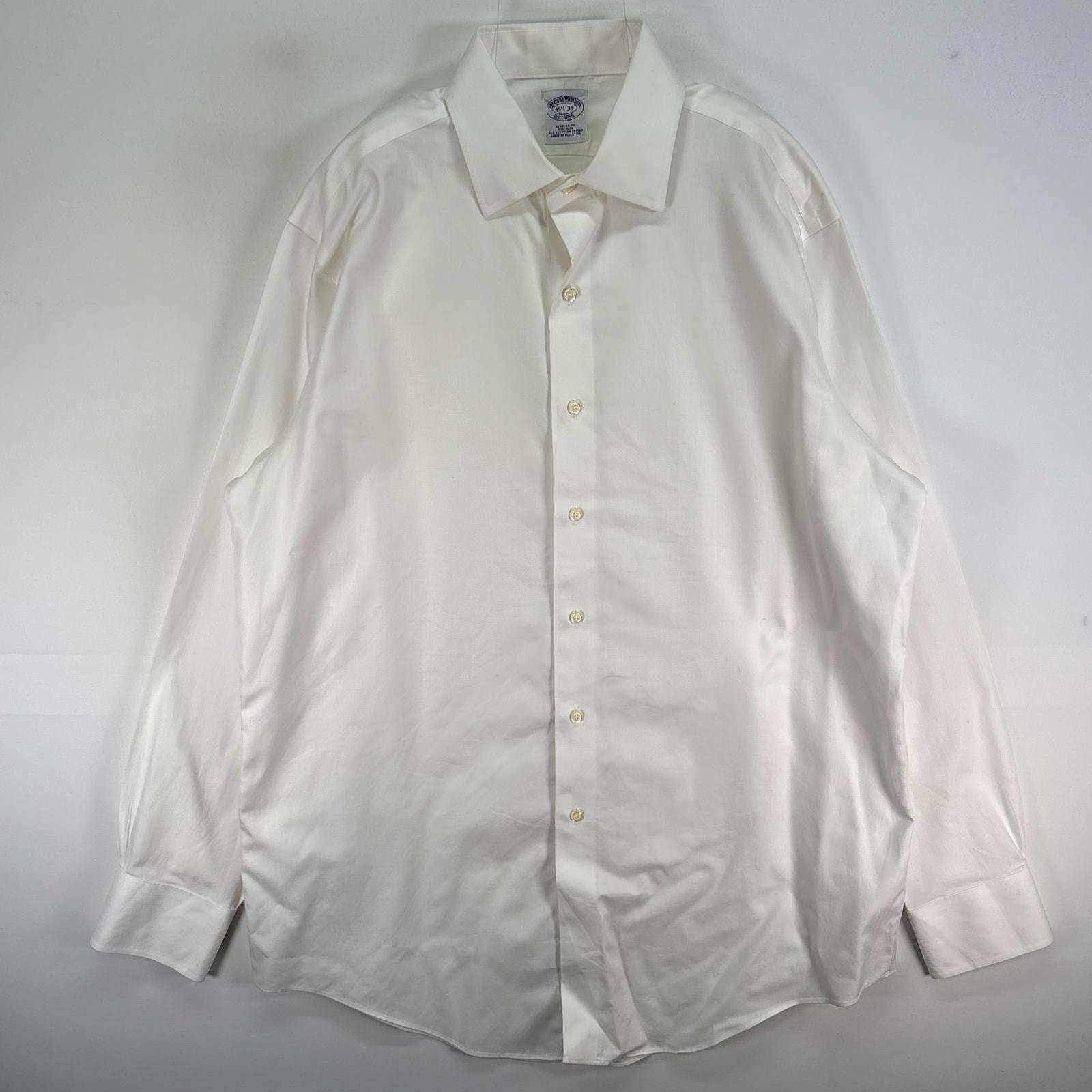 古着 ブルックスブラザーズ Brooks Brothers 長袖シャツ カラーステイ REGULAR FIT M  ホワイト系 無地 メンズ