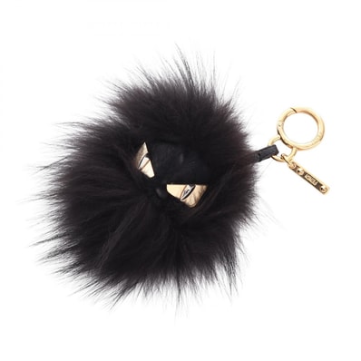 フェンディ FENDI バグズモンスター ボンボンチャーム チャーム アクセサリー ファー レディース ブラック系 【中古】