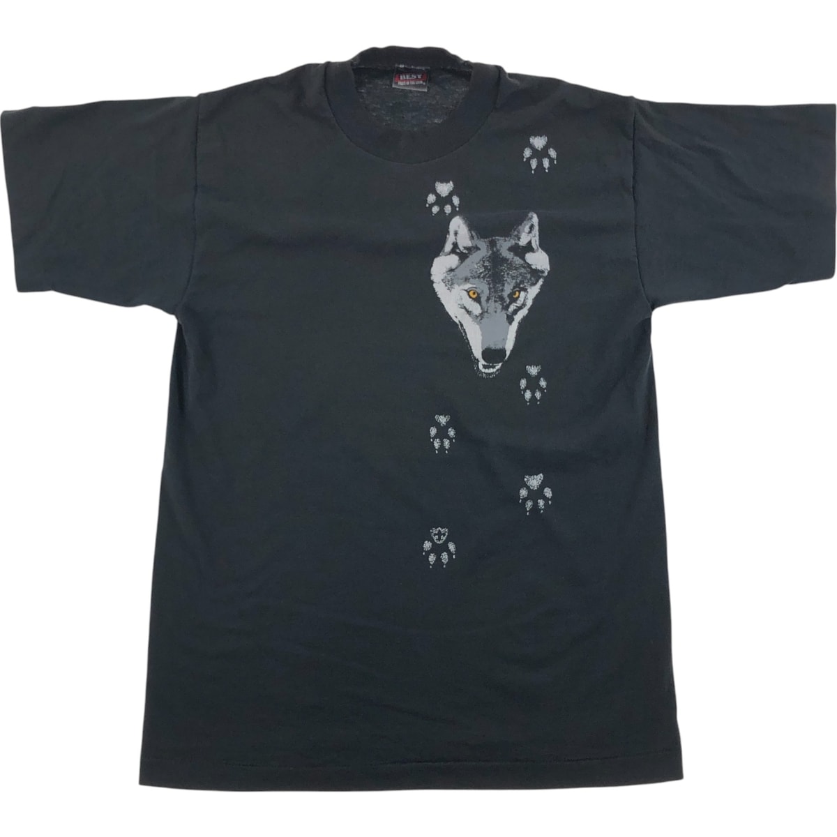 古着 90年代 フルーツオブザルーム FRUIT OF THE LOOM オオカミ柄 アニマルTシャツ USA製 メンズM相当 ヴィンテージ/eaa536168