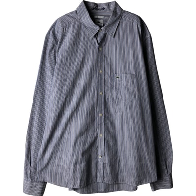 古着 ラコステ LACOSTE マルチストライプ 長袖 コットンストライプシャツ メンズXL相当/eaa619041