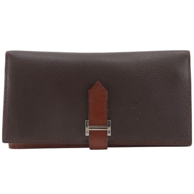 エルメス ベアンスフレ バイカラー □M ユニセックス長財布