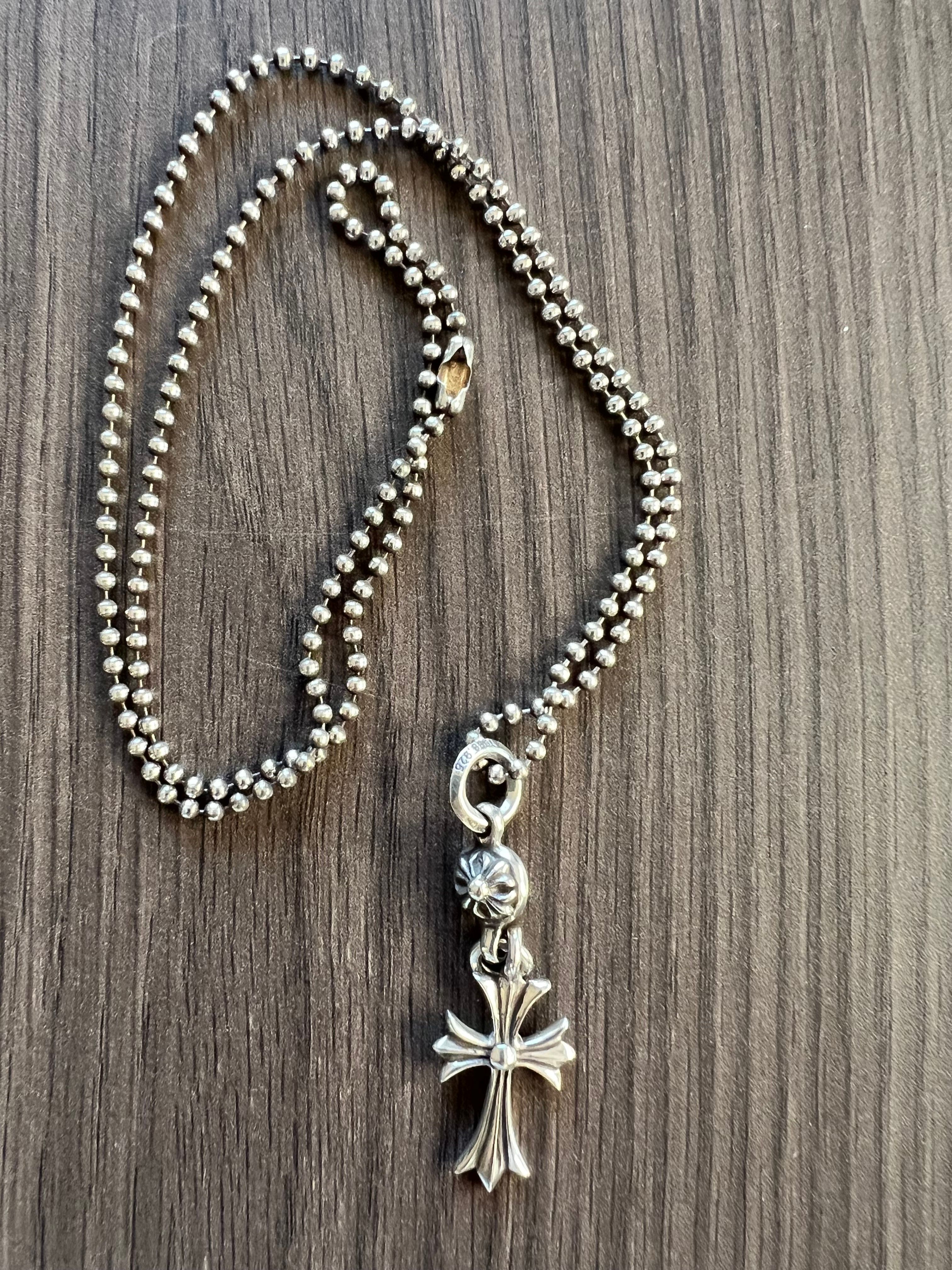 Chrome Hearts 1 Ball Tiny CH Cross Charm "Silver"