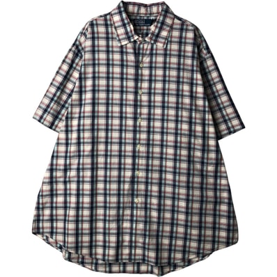 古着 ラルフローレン Ralph Lauren POLO by Ralph Lauren 半袖 コットン チェックシャツ メンズXXL相当/eaa640691