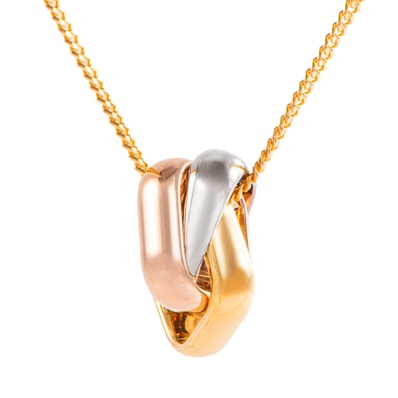 Cartier カルティエ トリニティ クッション ペンダント B7224956 ネックレス K18YG K18WG K18PG ゴールド シルバー【中古】