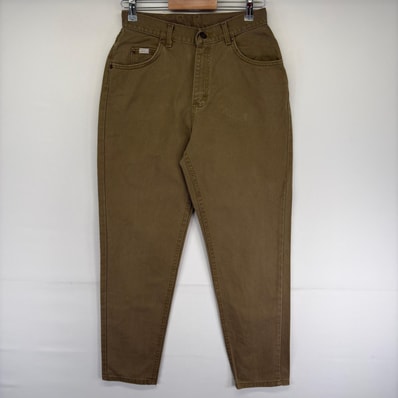 古着 90's/90年代 リー Lee USA製 デニム パンツ 5ポケット テーパード ジップ カラーデニム ジーンズ 10M ブラウン系 メンズ