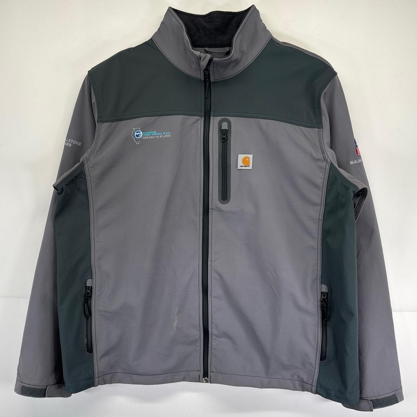 古着 カーハート Carhartt ジャケット 大きいサイズ ソフトシェルジャケット ワンポイントロゴ 2XL  グレー系 メンズ