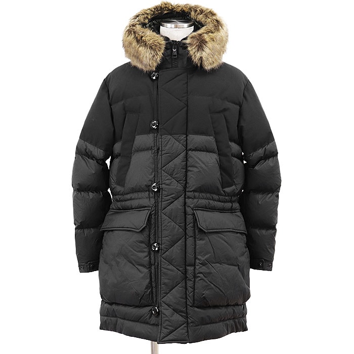 【美品】MONCLER モンクレール ダウンジャケット SABLETTES 2022年製 N-3B ミリタリー ナイロン100% ファー取外可 アウター メンズ サイズ 2 ブラック オリーブ 黒 ルーマニア製