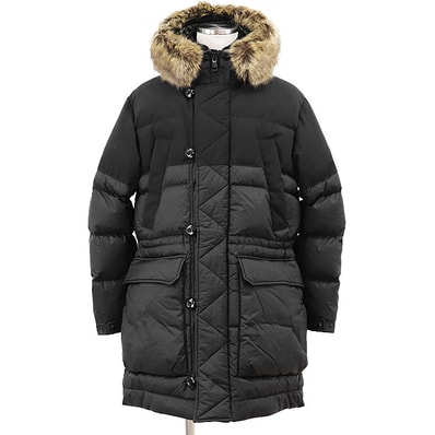 【美品】MONCLER モンクレール ダウンジャケット SABLETTES 2022年製 N-3B ミリタリー ナイロン100% ファー取外可 アウター メンズ サイズ 2 ブラック オリーブ 黒 ルーマニア製