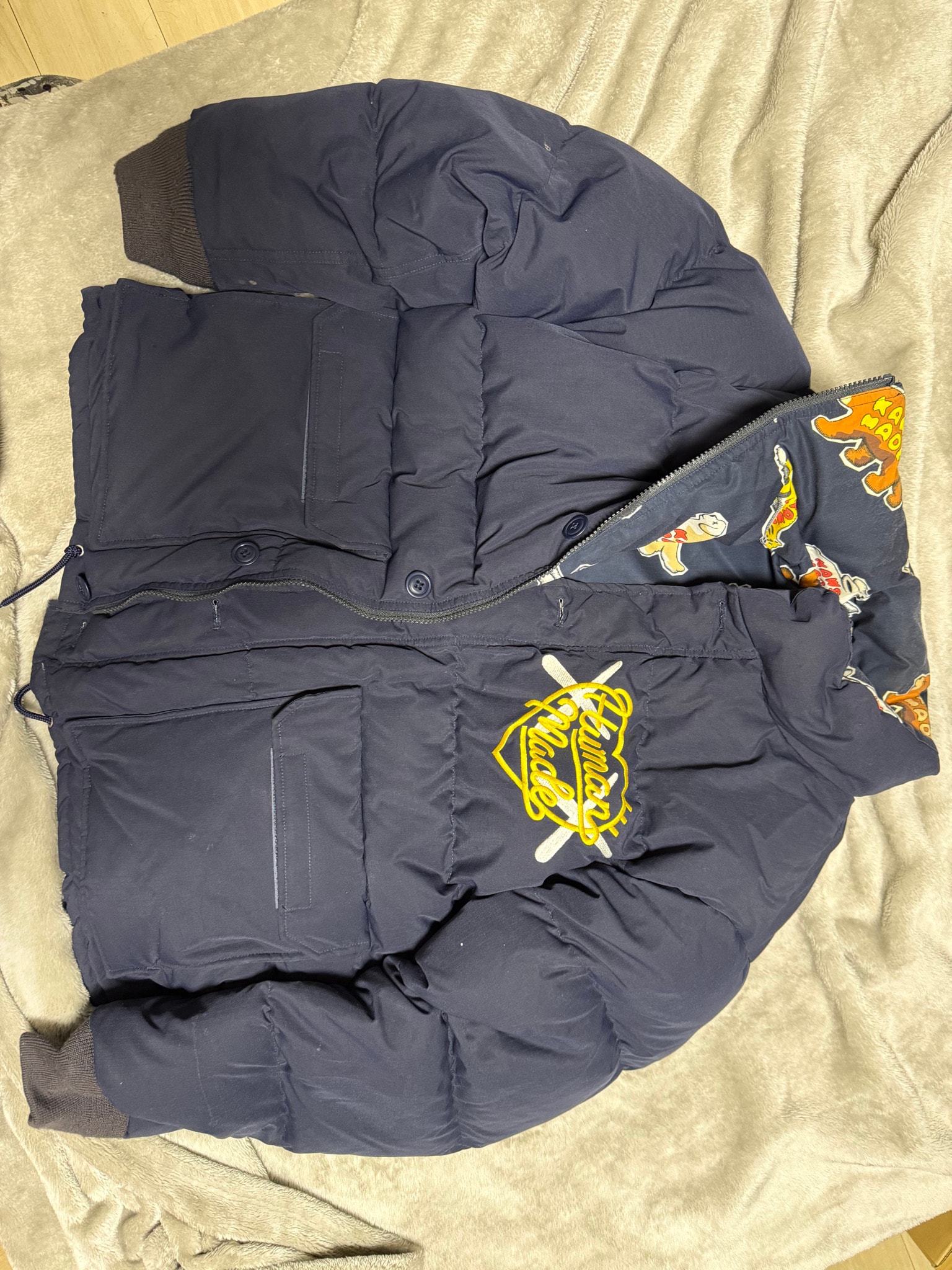 HUMAN MADE x KAWS Made Down Jacket "Navy"