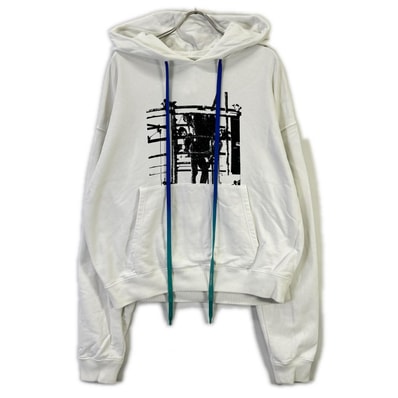 オフホワイト OMBB037F19E30007 19AW ホワイト Scaffolding Over Hoodie L