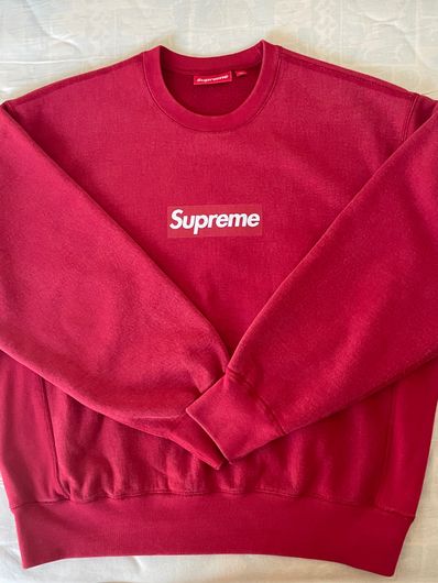 Supreme Washed Box Logo Crewneck "Red"