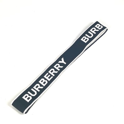 バーバリー BURBERRY ロゴ ヘッドバンド アクセサリー ヘアバンド ナイロン ブラック 美品
