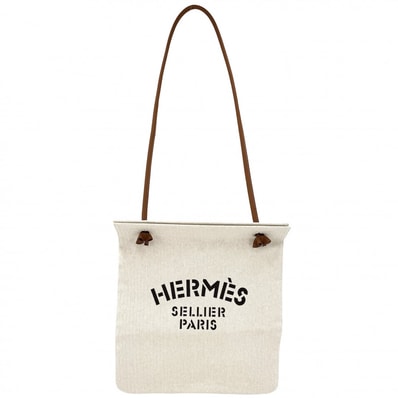 HERMES エルメス トートバッグ アリーヌMM ハンドバッグ 肩掛け K刻印 トワルシェブロン レザー ベージュ ブラウン 茶 シルバー金具 レディース 美品 2025年【中古品】