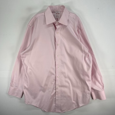 古着 ブルックスブラザーズ Brooks Brothers 長袖シャツ MADISON カラーステイ M ピンク系 無地 メンズ