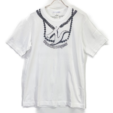 コムデギャルソンシャツ ×ASAP Nast ブラック×ホワイト プリントTシャツ L