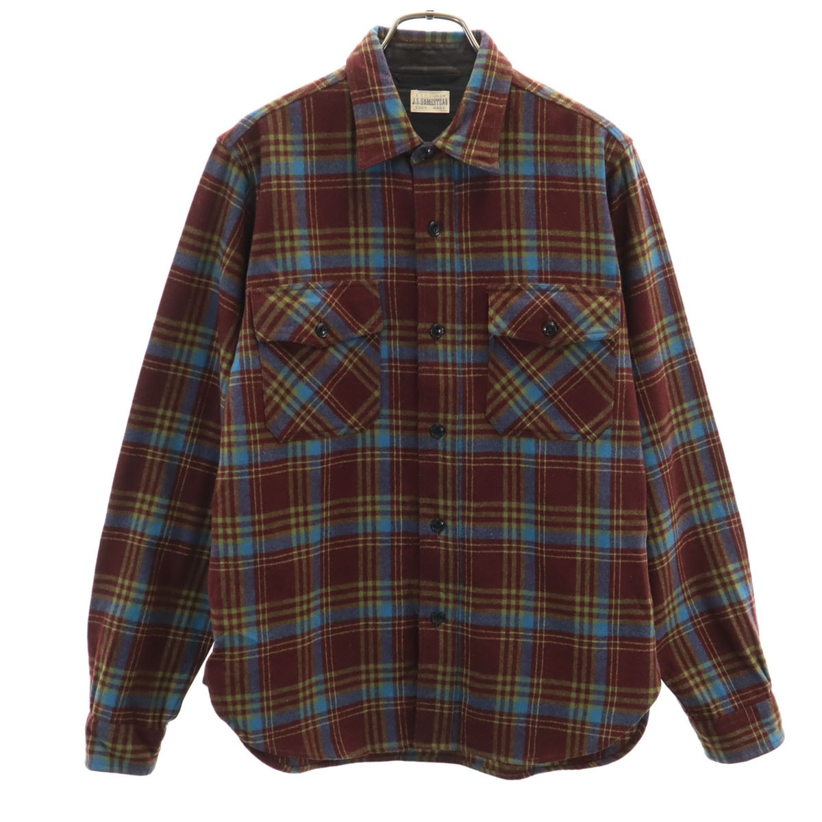 JOURNAL STANDARD J.S HOMESTEAD ジャーナルスタンダードホームステッド チェック柄 長袖 ネルシャツ M ボルドー