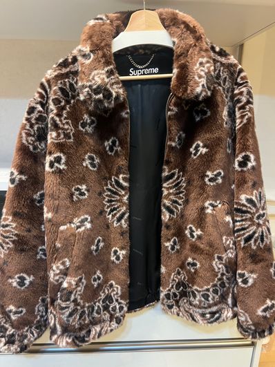 Supreme Bandana Faux Fur Bomber Jacket "Brown"