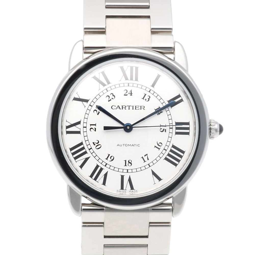 カルティエ ロンドソロ 腕時計 時計 ステンレススチール WSRN0012(3939) 自動巻き オーバーホール済 磨き直し済 メンズ 1年保証 CARTIER  中古