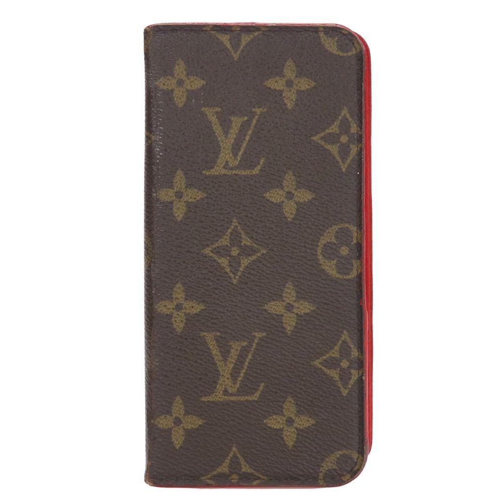 【中古】 ルイ・ヴィトン iPhoneケース M61616 モノグラム ルージュ レッド ブラウン iPhone6 手帳型 携帯ケース レディース メンズ LOUIS VUITTON