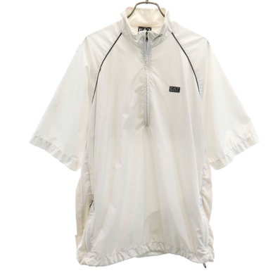 Emporio Armani エンポリオアルマーニ 5分袖 ハーフジップ ジャケット M ホワイト メッシュ