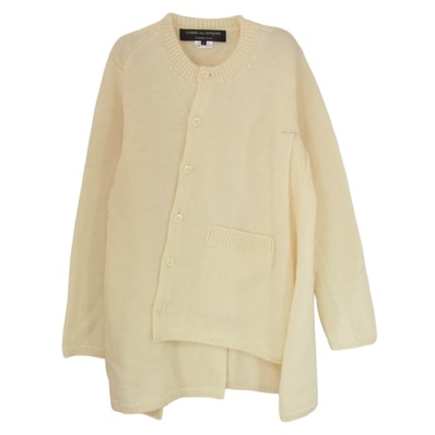 COMME des GARCONS HOMME PLUS コムデギャルソンオムプリュス カーディガン 18AW PB-N021 捻れ クルーネック ウール ニット カーディガン オフホワイト系 S【中古】