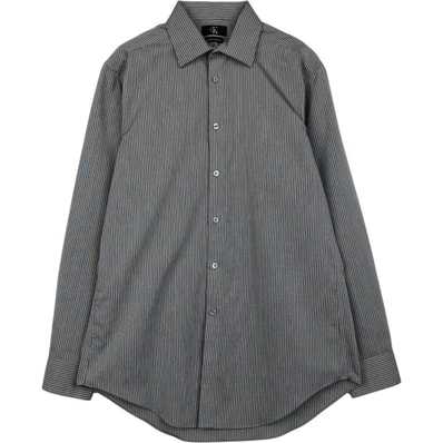 古着 90~00年代 カルバンクライン Calvin klein ワイドカラー 長袖 コットンストライプシャツ メンズM相当 ヴィンテージ/eaa650816