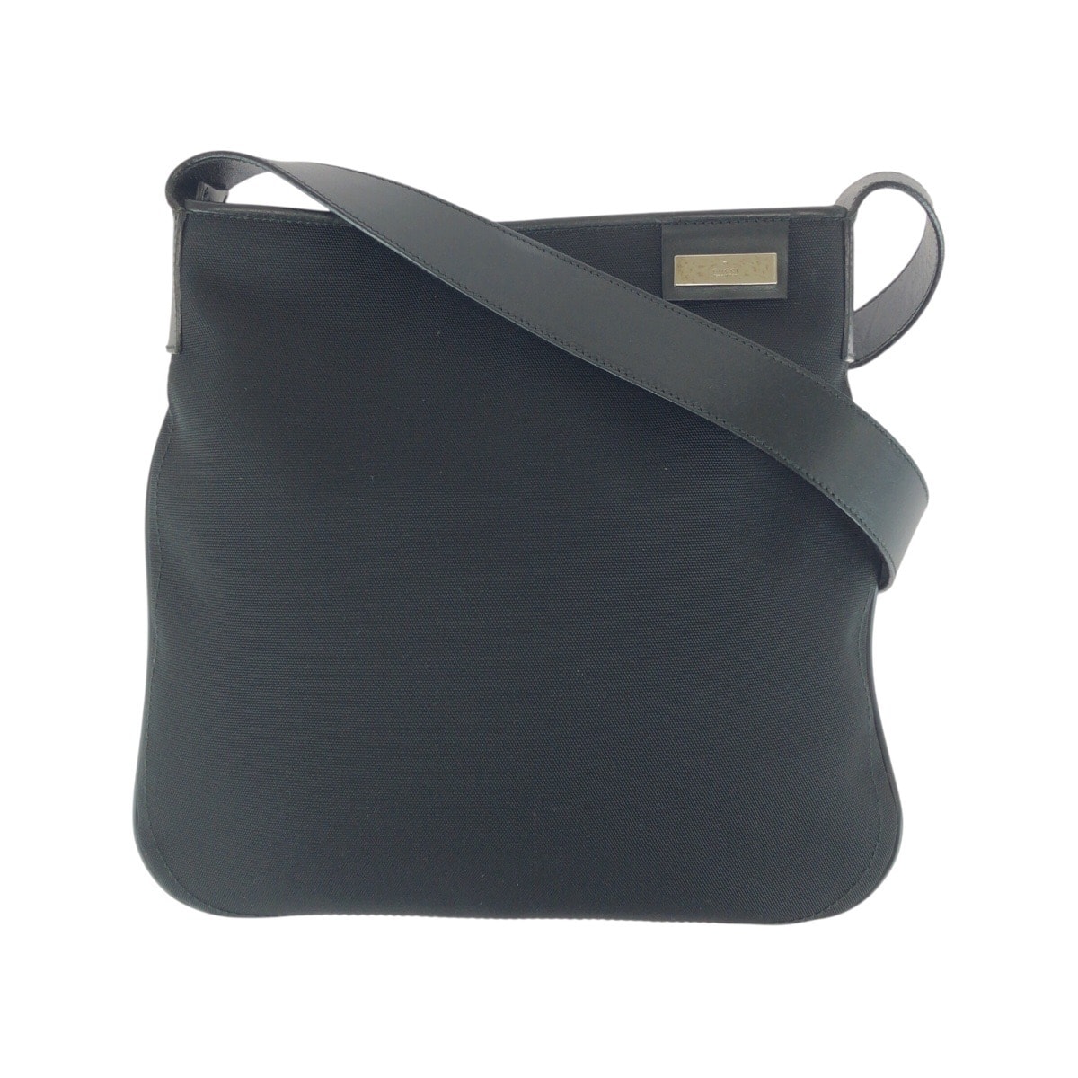 美品 GUCCI グッチ ブラック 黒 シルバー金具 キャンバス レザー/ ショルダーバッグ ポシェット 505709 【中古】