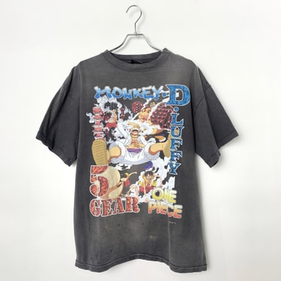 SAINT Mxxxxxx x ONE PIECE OP_SS T-Shirt/Luffy "Black"