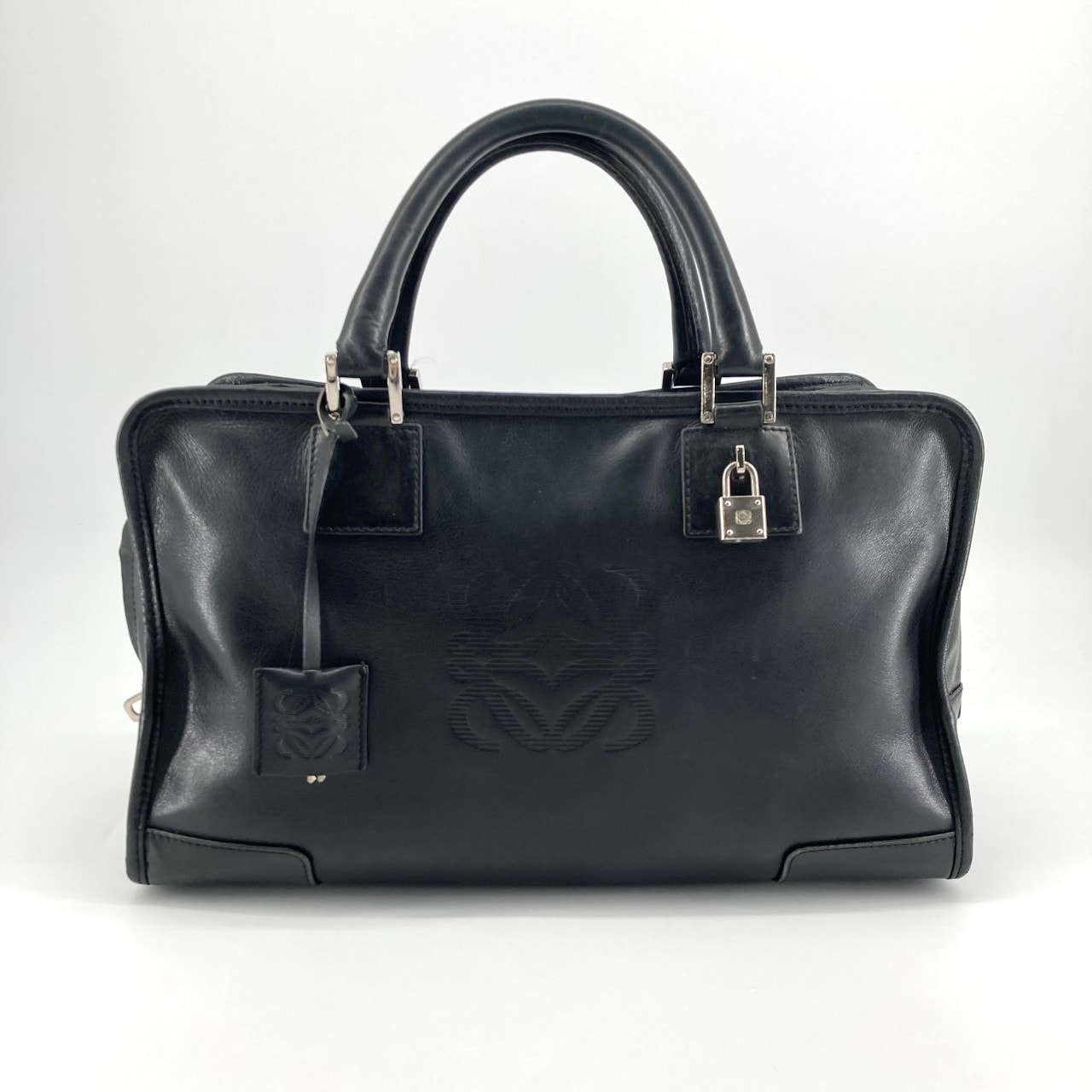 LOEWE(ロエベ) アマソナ36 ヴィンテージ アナグラム レザー 352.35.A22 ハンドバッグ ブラック