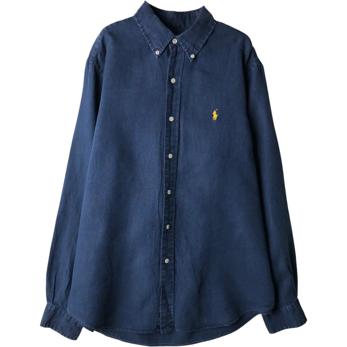 古着 ラルフローレン Ralph Lauren CLASSIC FIT クラシックフィット 長袖 リネン ボタンダウンシャツ メンズM相当/eaa619786