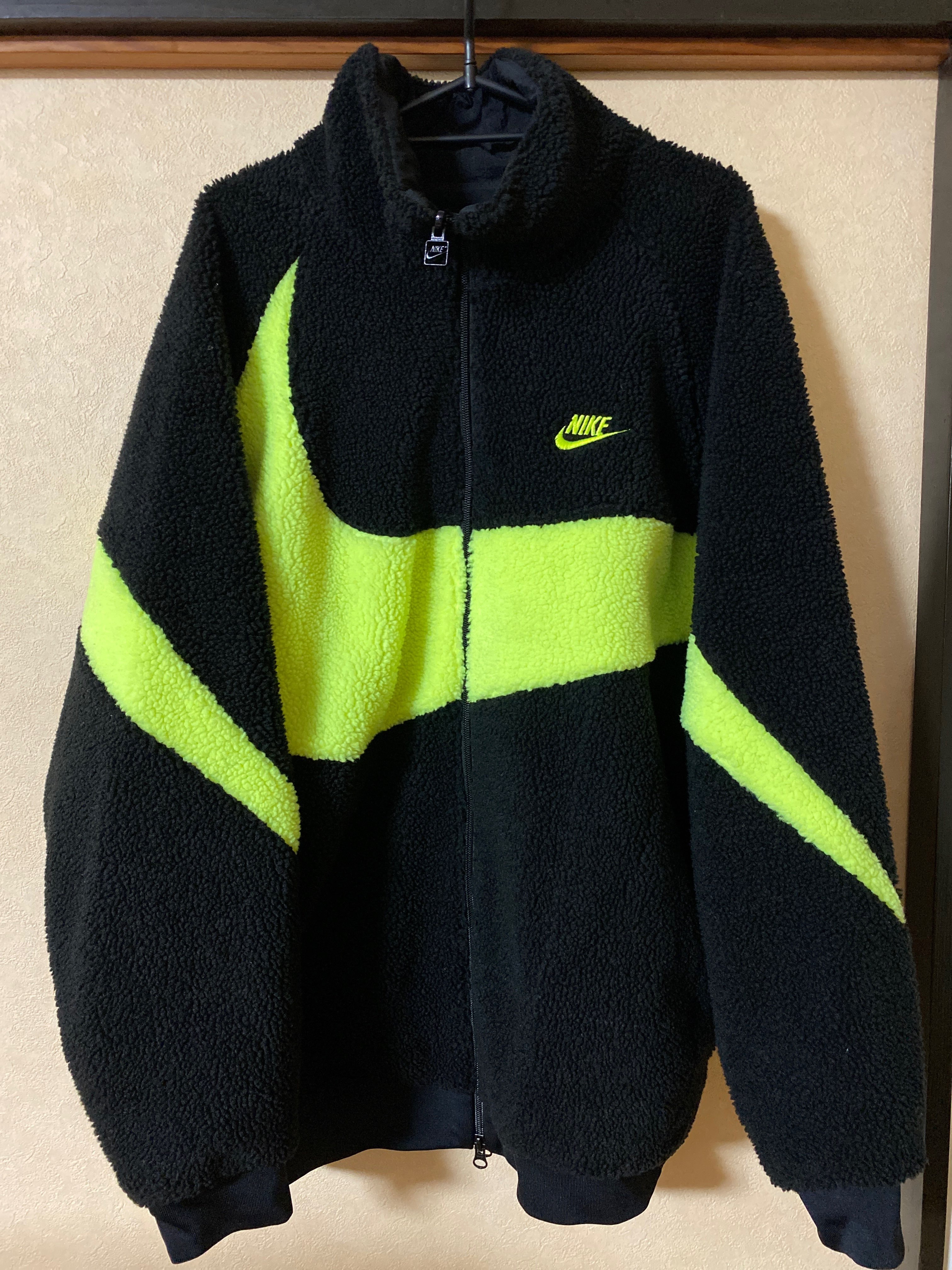 Nike Big Swoosh Reversible Boa Jacket"Black Neon"