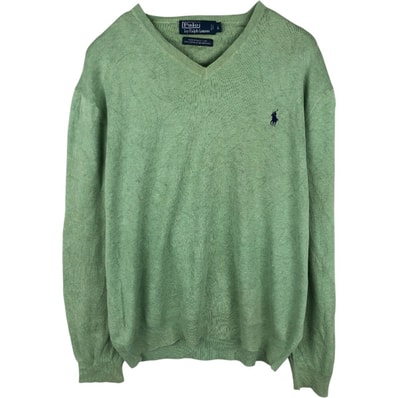 古着 ラルフローレン Ralph Lauren POLO by Ralph Lauren Vネック ピマコットンニットセーター メンズL相当/eaa672485