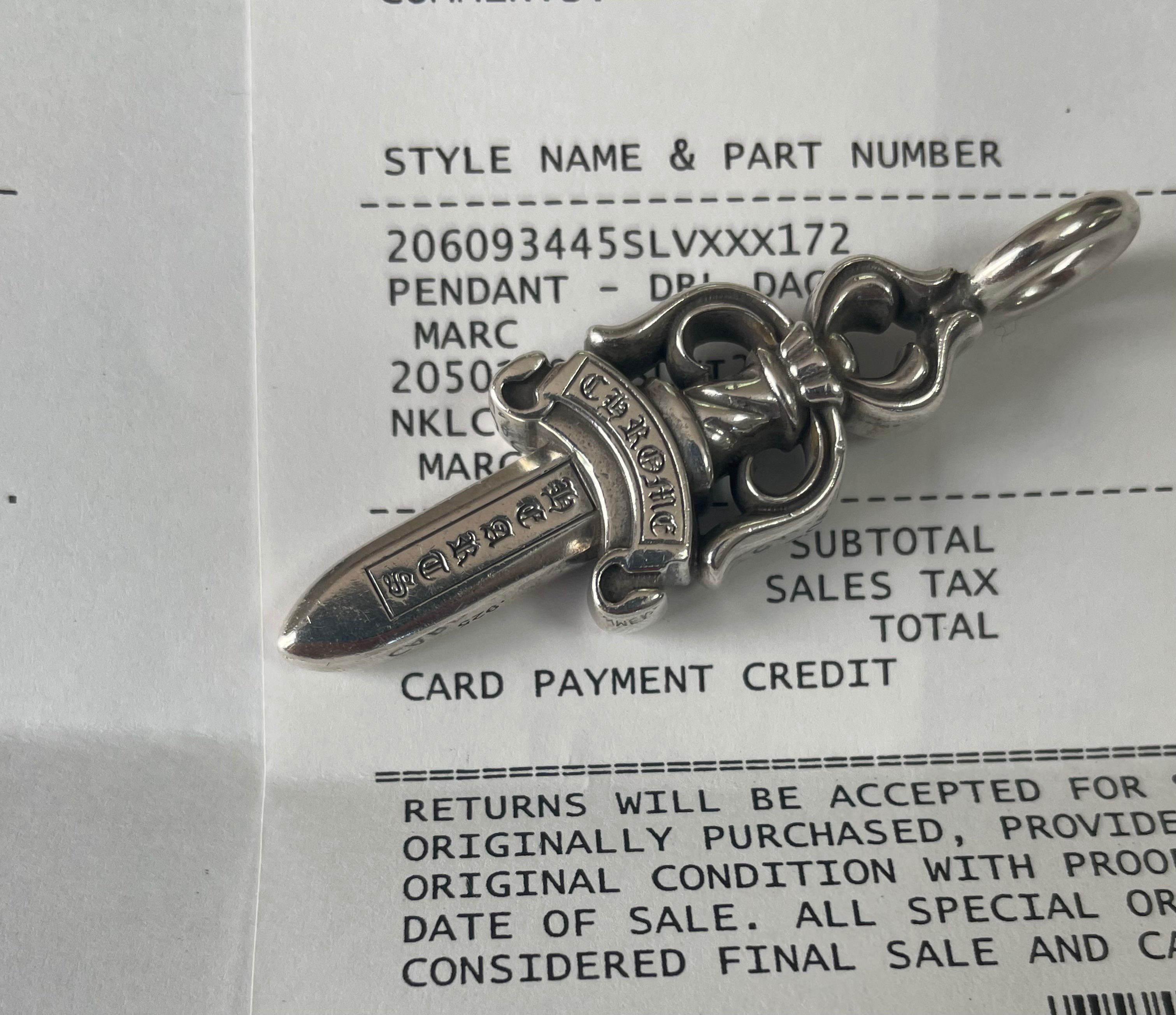 Chrome Hearts Double Dogger Pendant "Silver"