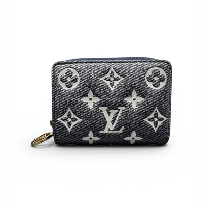 LOUIS VUITTON 希少 極美品 ルイヴィトン ポルトフォイユ ルー モノグラムエンボス 二つ折り財布 M82525 レザー RFID確認済 ネイビー コンパクトウォレット ミニ LV Aランク 中古 鑑定済 ヴィトン財布