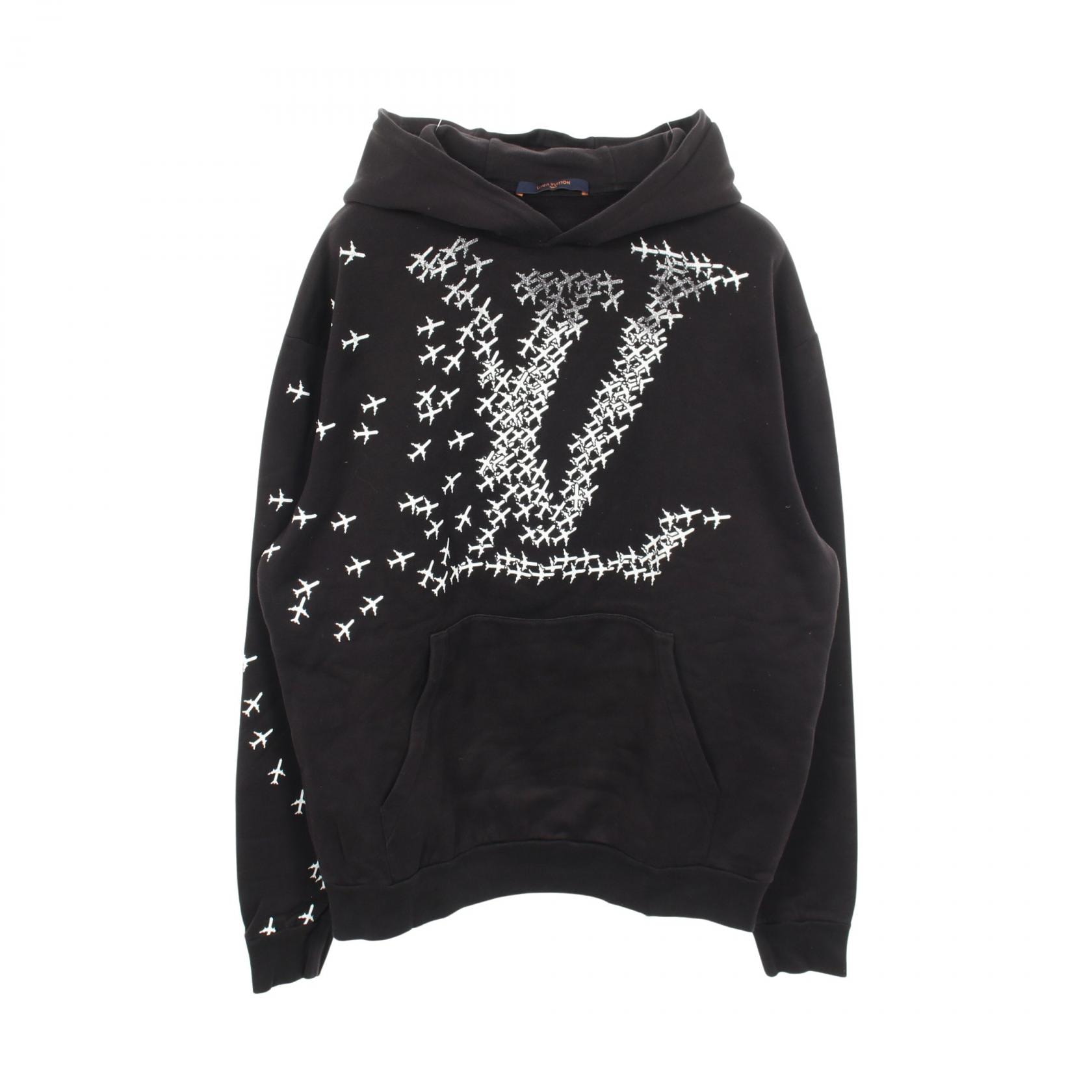 ルイ・ヴィトン LOUIS VUITTON LVプレーンプリンテッド フーディ パーカー 衣料品 トップス コットン メンズ ブラック系 RM201G RLE HIY43W 【中古】