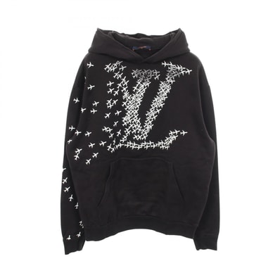 ルイ・ヴィトン LOUIS VUITTON LVプレーンプリンテッド フーディ パーカー 衣料品 トップス コットン メンズ ブラック系 RM201G RLE HIY43W 【中古】